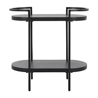 Inessa Glass-Top Serving Cart