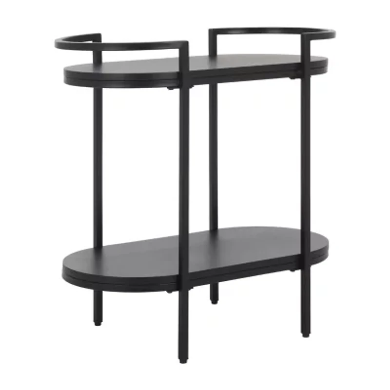 Inessa Glass-Top Serving Cart