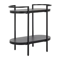 Inessa Glass-Top Serving Cart