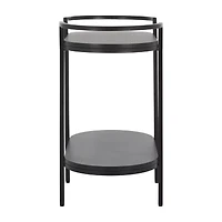 Inessa Glass-Top Serving Cart