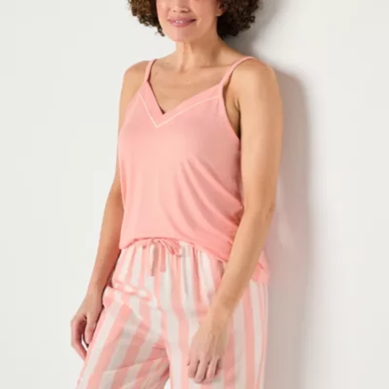 Liz Claiborne Cool and Calm Womens V Neck Sleeveless Pajama Top