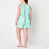Ambrielle Womens Rib Sleeveless 2-pc. Pajama Sets
