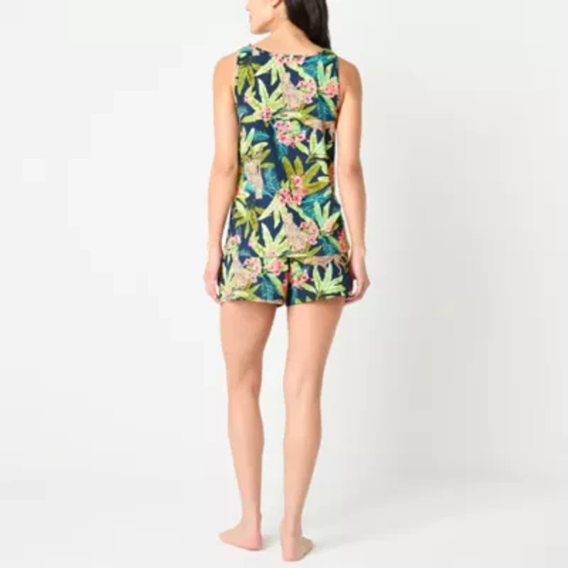 Ambrielle Womens Rib Sleeveless 2-pc. Pajama Sets
