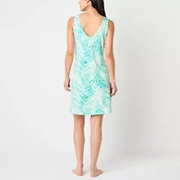 Ambrielle Womens Rib V Neck Sleeveless Nightshirt