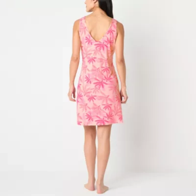Ambrielle Womens Rib V Neck Sleeveless Nightshirt