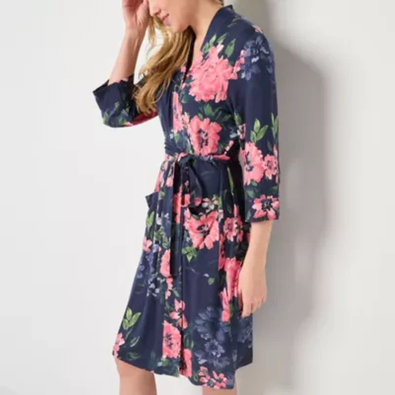 Liz Claiborne Womens Long Sleeve Length Robe