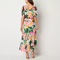 Robbie Bee Womens Short Sleeve Maxi Dress