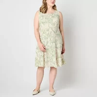 Perceptions Womens Jacket Dress Plus