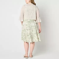 Perceptions Womens Jacket Dress Plus