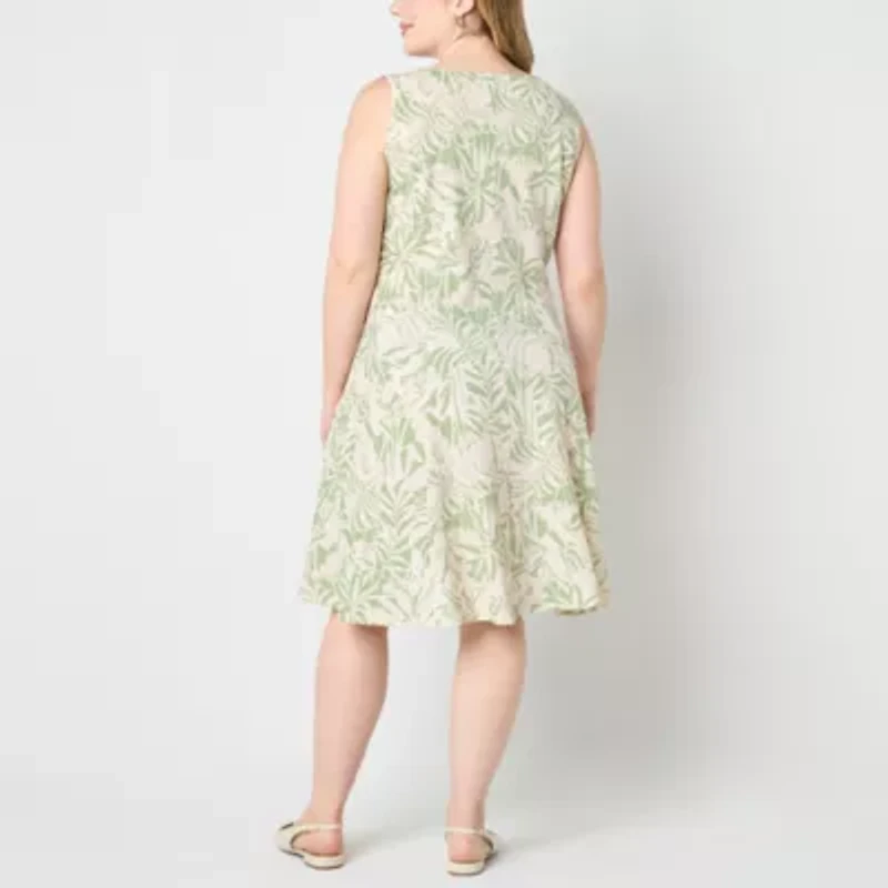 Perceptions Womens Jacket Dress Plus