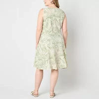 Perceptions Womens Jacket Dress Plus
