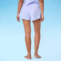 Decree Womens Checked Shorts Swimsuit Cover-Up
