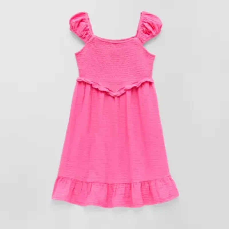 Thereabouts Little & Big Kid Girls Short Sleeve Cap A-Line Dress