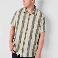 mutual weave Standard Mens Short Sleeve Classic Fit Big and Tall Button-Down Shirt