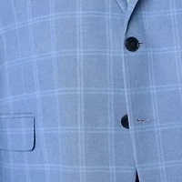 Shaquille O'Neal XLG Mens Big and Tall Plaid Stretch Fabric Classic Fit Sport Coat