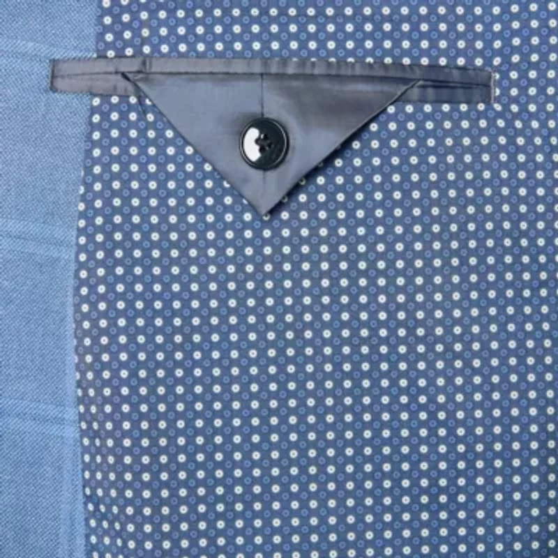 Shaquille O'Neal XLG Mens Big and Tall Plaid Stretch Fabric Classic Fit Sport Coat