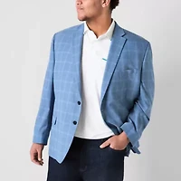 Shaquille O'Neal XLG Mens Big and Tall Plaid Stretch Fabric Classic Fit Sport Coat