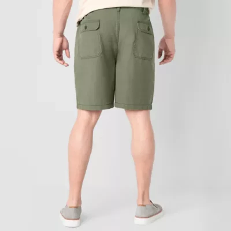 St. John's Bay Hiking Mens 10" Mid Rise Big and Tall Stretch Fabric Cargo Short