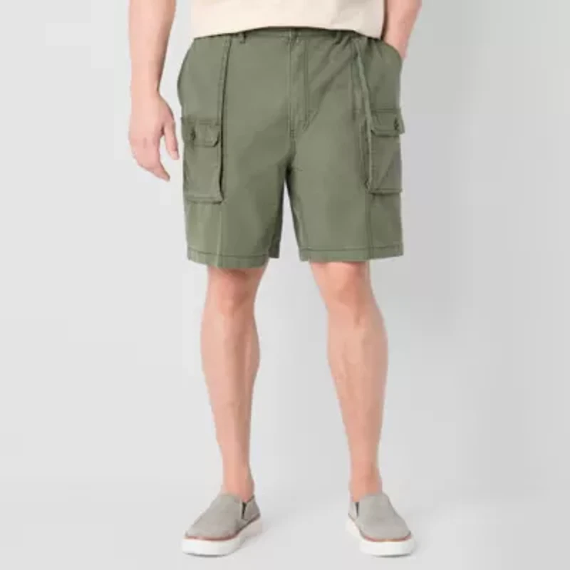 St. John's Bay Hiking Mens 10" Mid Rise Big and Tall Stretch Fabric Cargo Short