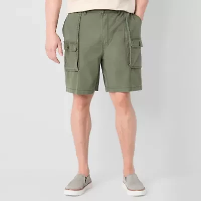 St. John's Bay Hiking Mens 10" Mid Rise Big and Tall Stretch Fabric Cargo Short