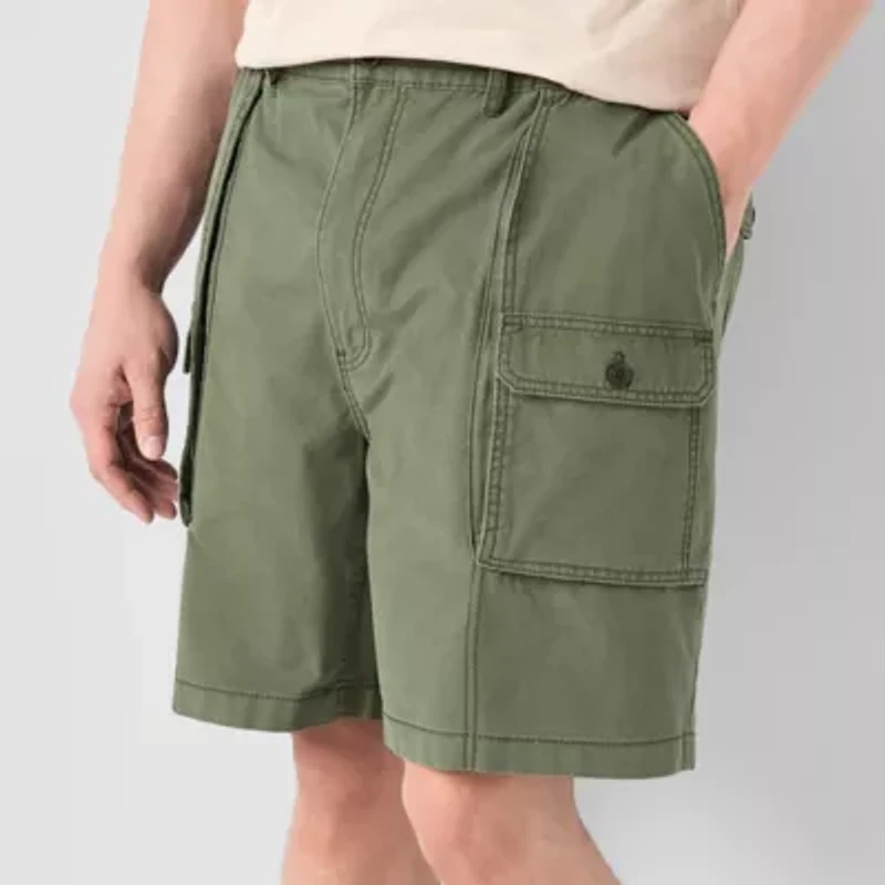 St. John's Bay Hiking Mens 10" Mid Rise Big and Tall Stretch Fabric Cargo Short