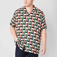 Shaquille O'Neal XLG Mens Short Sleeve Regular Fit Big and Tall Button-Down Shirt