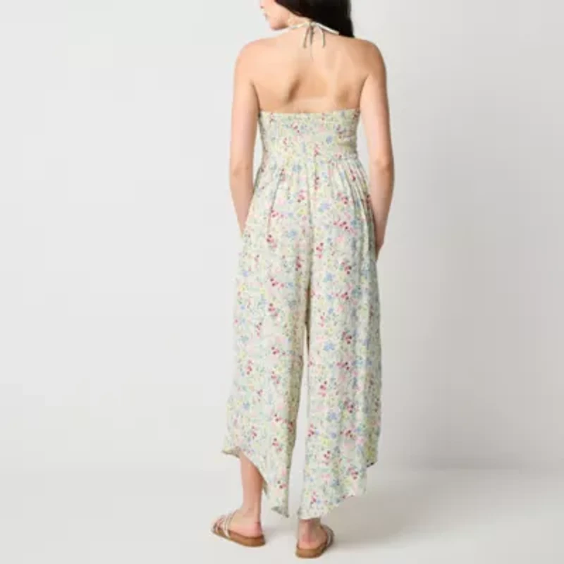 Arizona Womens Halter Neck Sleeveless Juniors Jumpsuit