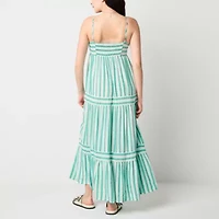 Arizona Womens Striped Maxi Dress Juniors