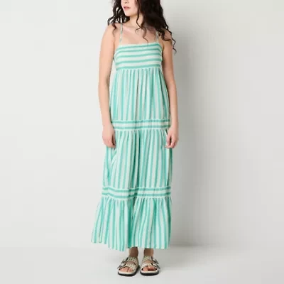Arizona Womens Striped Maxi Dress Juniors