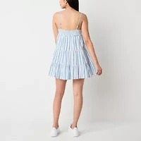 Arizona Womens Sleeveless Striped Swing Dresses Juniors