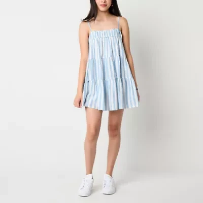 Arizona Womens Sleeveless Striped Swing Dresses Juniors
