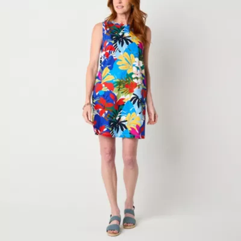St. John's Bay Womens Sleeveless Shift Dress