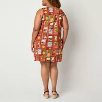 St. John's Bay Womens Plus Sleeveless Shift Dress