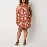 St. John's Bay Womens Plus Sleeveless Shift Dress
