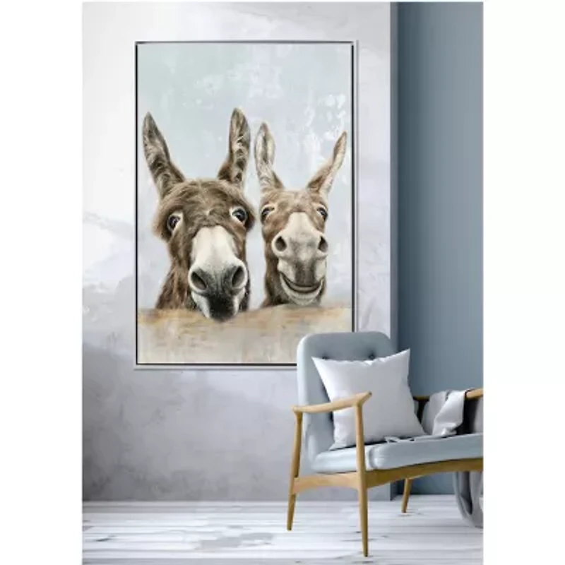 Streamline Art The Donkeys Framed Canvas Art