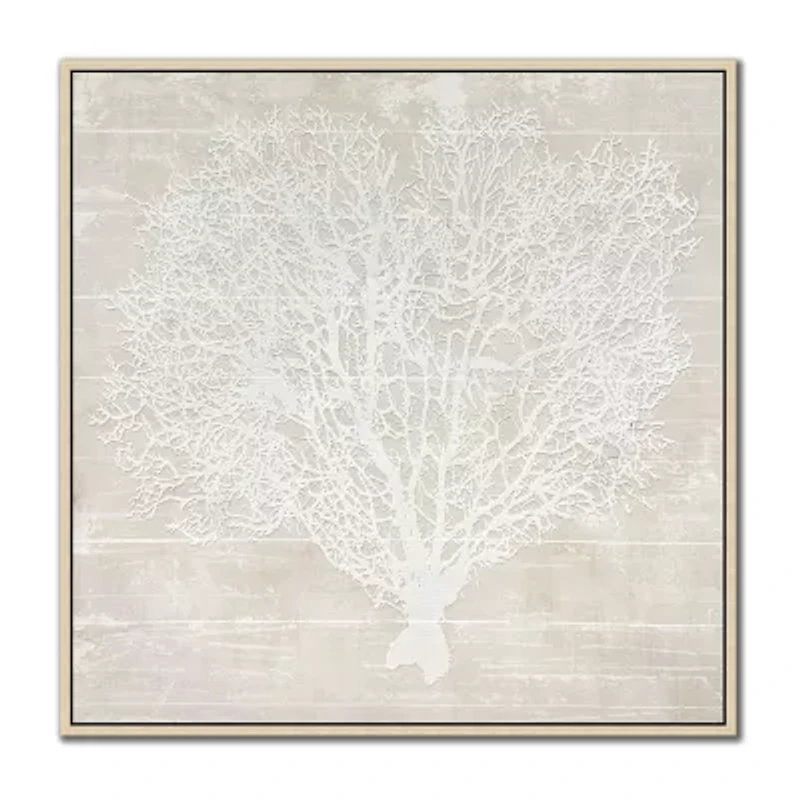 Streamline Art Coral Heart I Framed Canvas Art