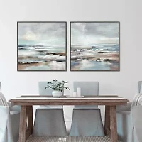 Streamline Art Ocean Reflections I Framed Canvas Art