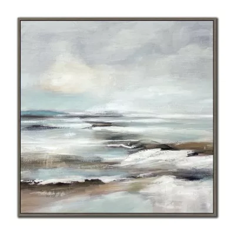 Streamline Art Ocean Reflections I Framed Canvas Art