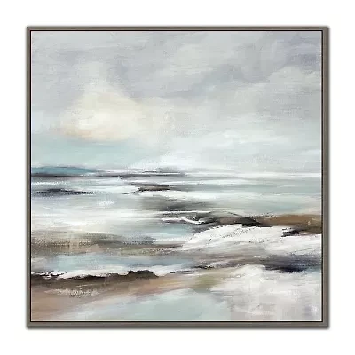 Streamline Art Ocean Reflections I Framed Canvas Art