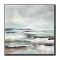 Streamline Art Ocean Reflections I Framed Canvas Art