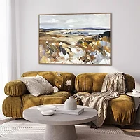 Streamline Art Windswept Shoreline Framed Canvas Art