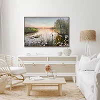 Streamline Art Marshlands Sunset Framed Canvas Art