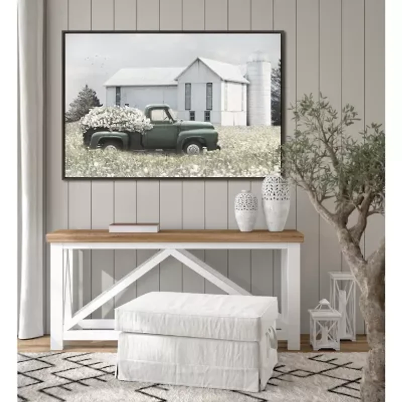 Streamline Art Flowers On The Farm Framed Canvas Art