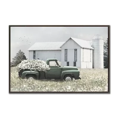 Streamline Art Flowers On The Farm Framed Canvas Art