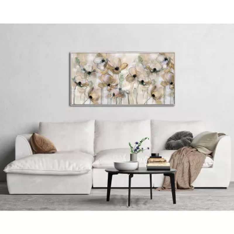 Streamline Art Field Of Poppies Framed Canvas Art