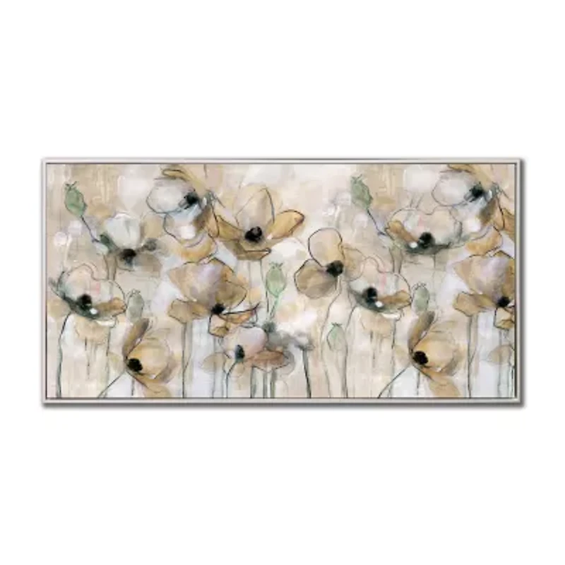 Streamline Art Field Of Poppies Framed Canvas Art