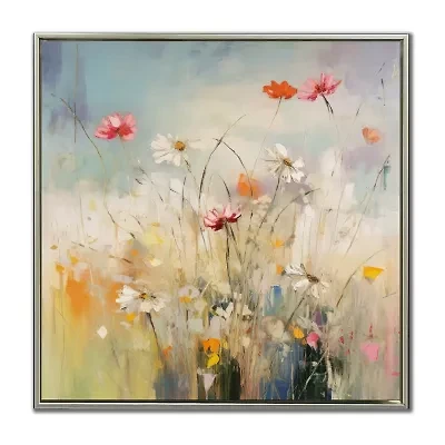 Streamline Art Blooms In The Meadow I Framed Canvas Art