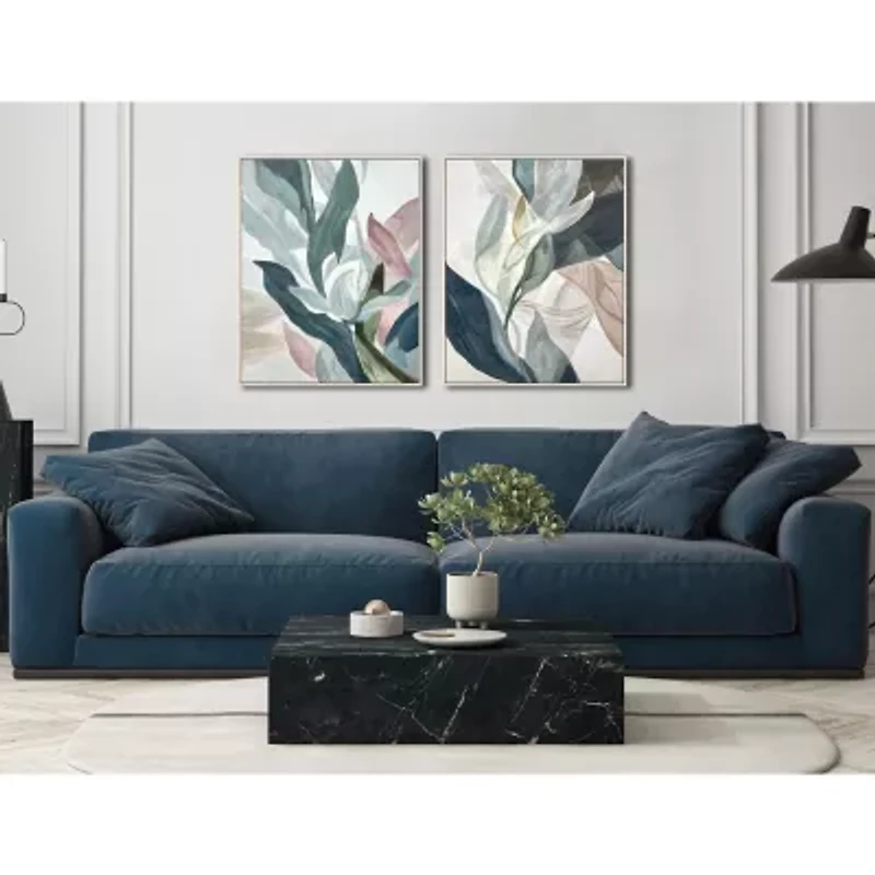 Streamline Art Botanical Abstraction I Framed Canvas Art