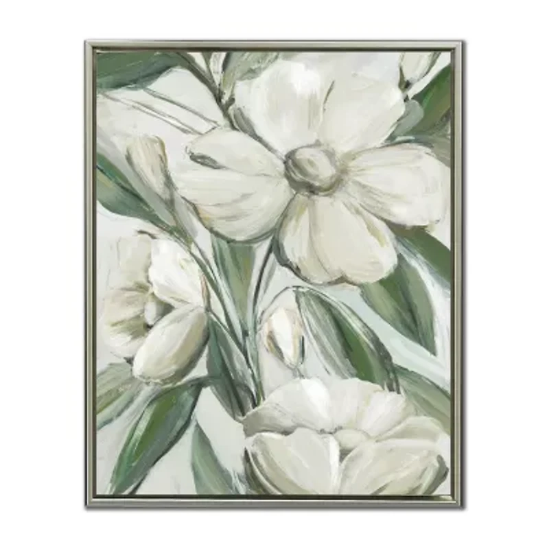Streamline Art Pearly Petals Ii Framed Canvas Art