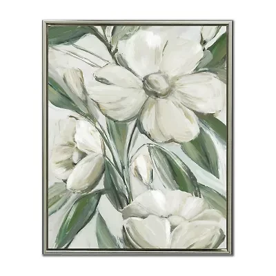 Streamline Art Pearly Petals Ii Framed Canvas Art